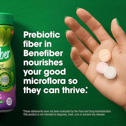 Benefiber Chewable Prebiotic Fiber Supplement Tablets for Digestive Health, Assorted Fruit Flavors - 100 Count