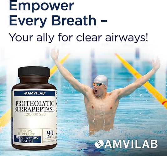 Proteolytic Serrapeptase Enzymes 120,000 SPU 90 Capsules