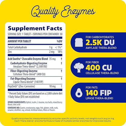 Enzymedica - Chewable Acid Soothe, Supports 30 count