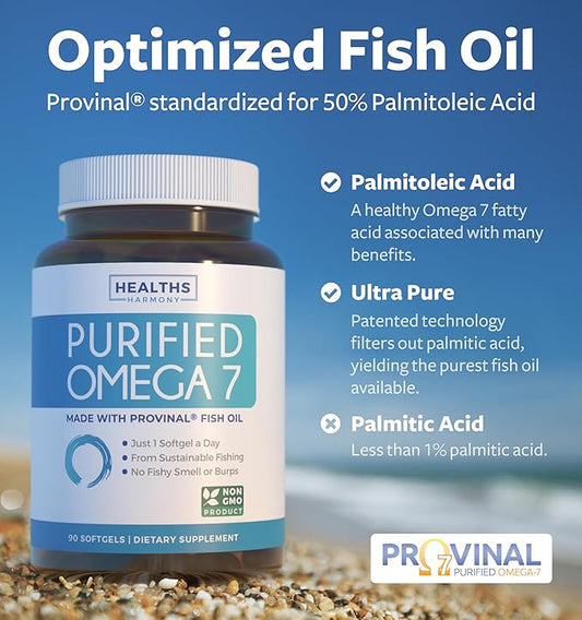 Purified Omega 7 Softgels (3 Month 7 & 90 Capsules