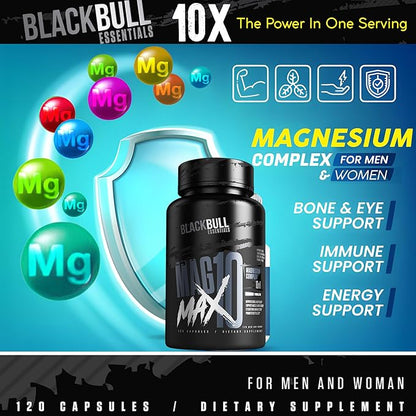 Blackbull Magmax 10 Complex Magnesium Glycinate, B6 Magnesium