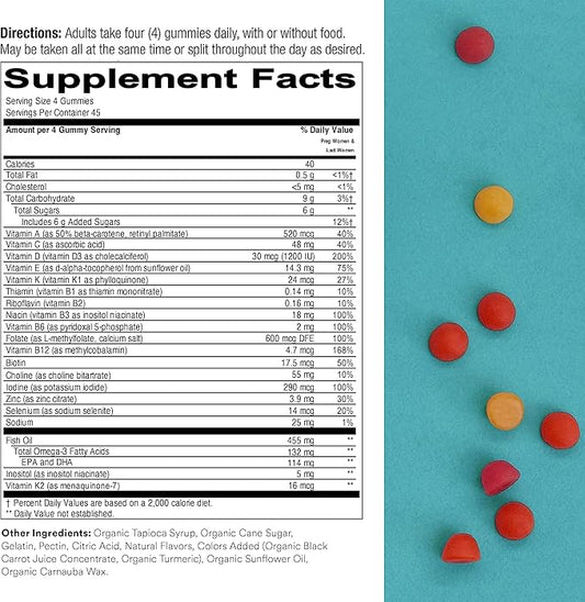 SmartyPants Prenatal Multivitamins and Probiotic Immunity 3 Fish D3, C, (30 Day