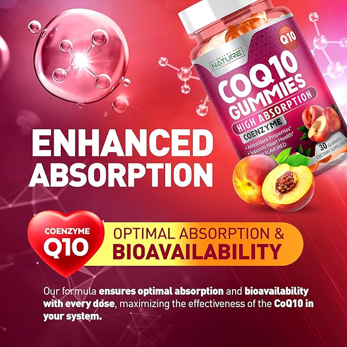 CoQ10 100mg Gummies, High Absorption Coenzyme Q10 Gummy, 30 Pectin