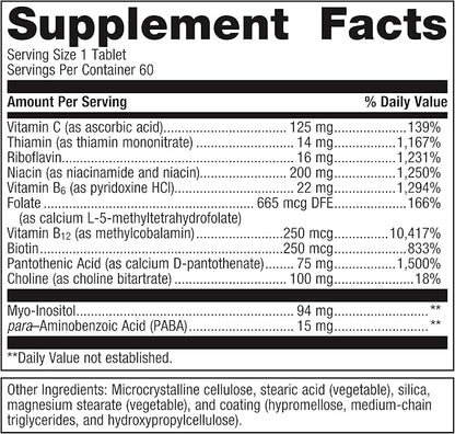 Metagenics B Vitamin Complex - Energy Support & Healthy Stress Response* - with Vitamin B6 & B12 - Vegetarian & Gluten-Free - 60 Tablets