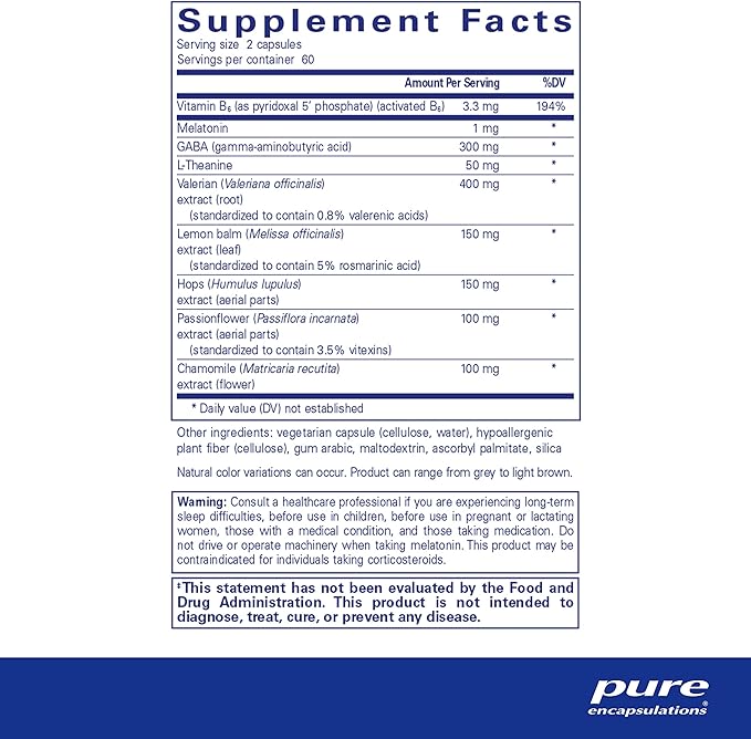 Pure Encapsulations Best-Rest Formula 120 Capsules