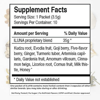 ILUNA Recovery All-Natural Hangover Relief with Milk Thistle & Premium Korean Herbs - Morning After Recovery Alcohol Aid with Cleanse, Detox & Liver Support - Max Strength Pebbles (4)