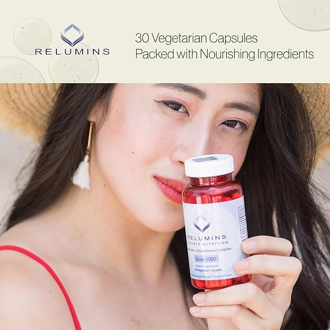 Relumins L Glutathione Supplement Complex 1000mg Complex 30 Caps 3 Bottles