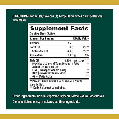 Nature's Bounty Fish Oil 1200 mg, 120 Count