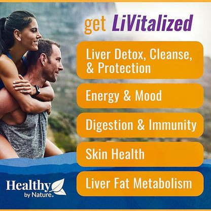 LiVitalize 28-in-1 Liver Health Support with Milk Thistle – Liver Cleanse & Detox Supplement - Dandelion NAC Alpha Lipoic Acid Artichoke Reishi Chaga Turkey Tail Mushroom Formula 1540mg, 60 Capsules