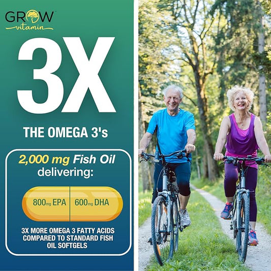 grow vitamin OmegaVita Fish Oil : 800 mg 600 mg 3 Supplement 2000 mg 30 Day