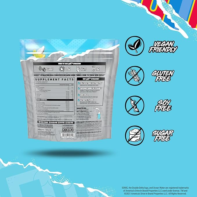 GHOST Hydration Packets, Sonic Ocean Water, 24 Sticks,