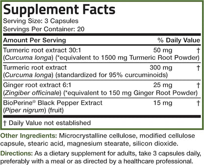 Bronson Turmeric + Ginger Extra Strength 60 Vegetarian