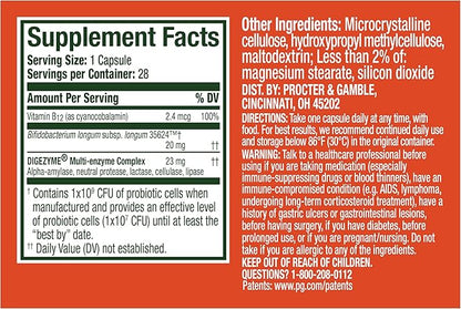 Align Probiotic Bloating Relief + Food Digestion, Probiotics for Women and Men, Promotes Digestive Health and Helps Support the Metabolism of Food*, 28 Capsules (Packaging May Vary)