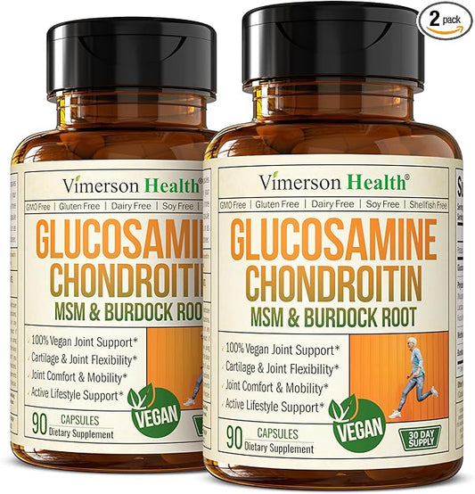 Vegan Glucosamine Chondroitin MSM 100% Vegan 1500 mg. 2 Pack