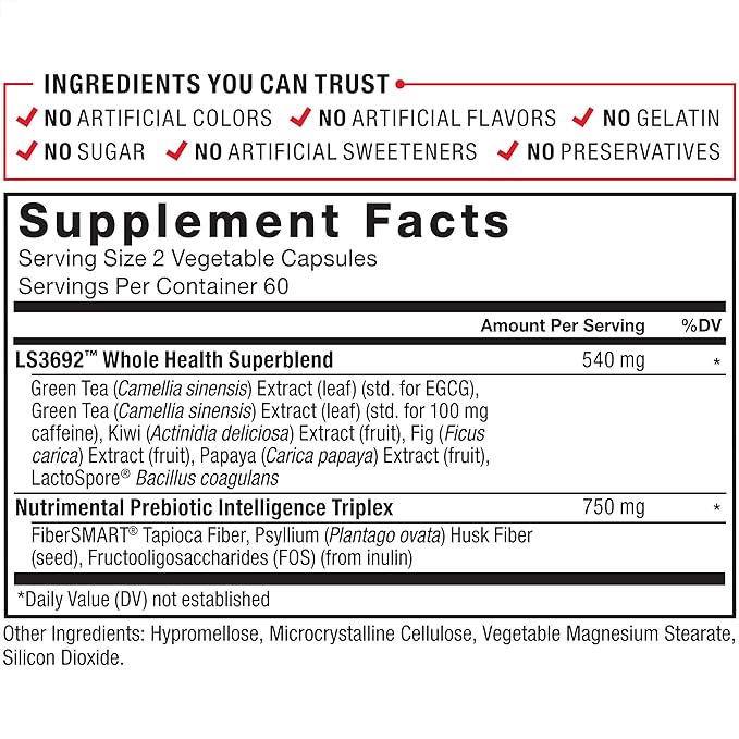 Force Factor ProbioSlim + Prebiotic Fiber 120 Capsules
