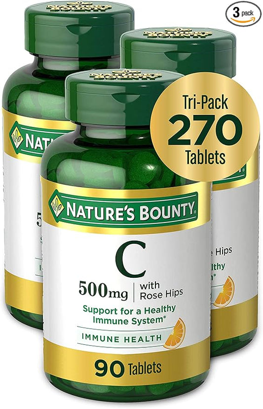 Nature's Bounty Vitamin C Supplement 500 mg 500 mg, 90 Count, 3