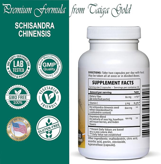 Schisandra Chinensis Supplement, Wild Siberian Herbal 100 Vegetarian