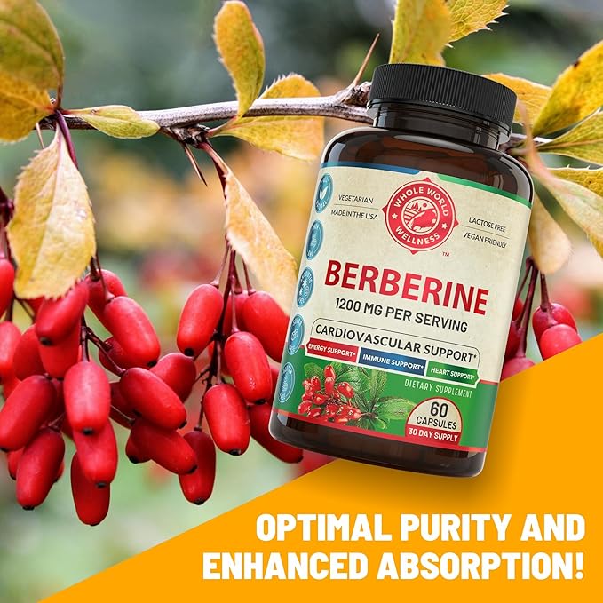 Berberine Supplement - Premium Berberine 1200mg 60 Berberine