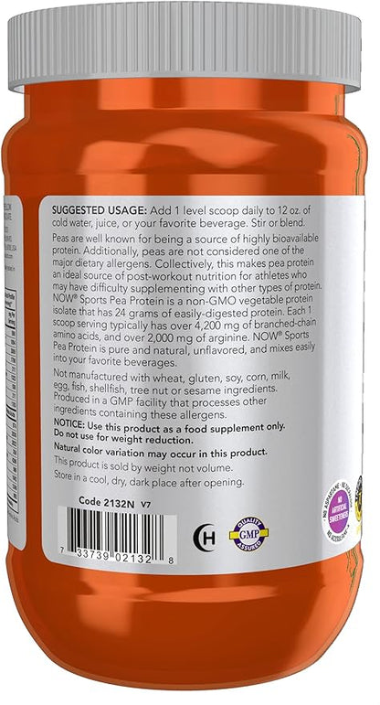 NOW Sports Nutrition, Pea Protein 24 12-Ounce