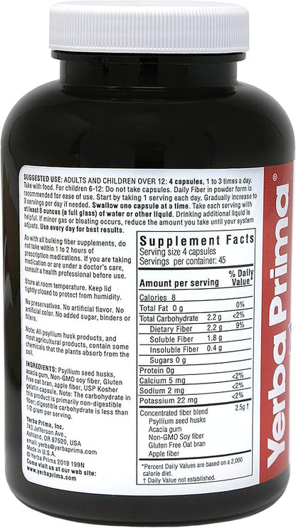 Yerba Prima Daily Fiber Caps 180 Capsules, 4) -