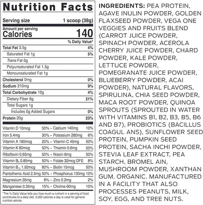 Vega Organic All-in-One Vegan Protein Powder, 12.2 oz