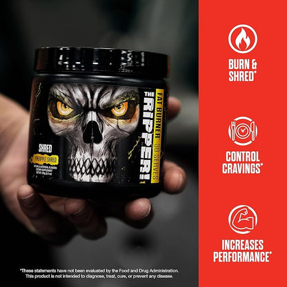 JNX SPORTS The Ripper! Shredding Thermogenic Fat Burner - Blue Raspberry 30 Servings | Advanced Fast Acting Thermogenic Pre-Workout, Appetite Suppressant for Men & Women