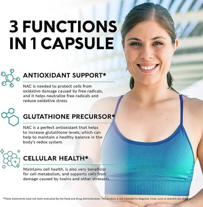 NAC Supplement | Selenium | B6 B12 - 600 mg 1200 mg 2 Month