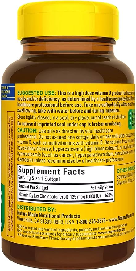 Nature Made Vitamin D-3 5000IU 220