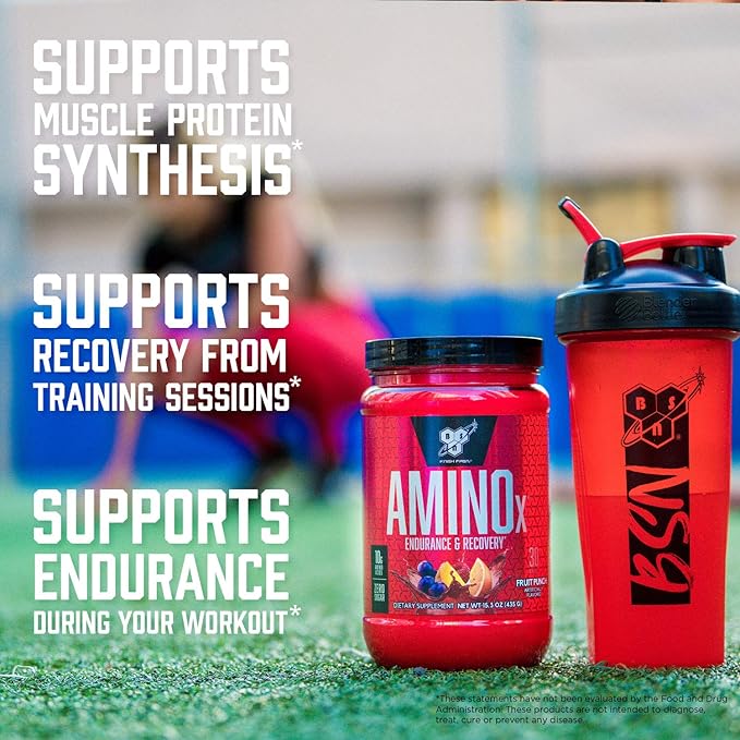 BSN Amino X Muscle Recovery & Endurance Powder with BCAAs, Intra Workout Support, 10 Grams of Amino Acids, Keto Friendly, Caffeine Free, Flavor: Grape, 30 Servings (Packaging May Vary)
