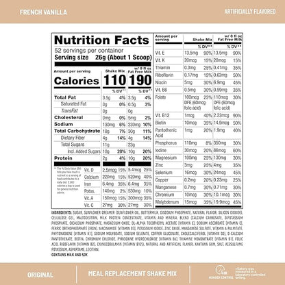 SlimFast Meal Replacement Powder, Original French 10g of 52 Servings