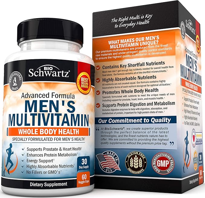 Men's Multivitamin with Vitamin C A D3 E -60 Ct