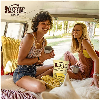 Kettle Brand Potato Chips, Parmesan Garlic Kettle Chips, 7.5 Oz (Pack of 12)