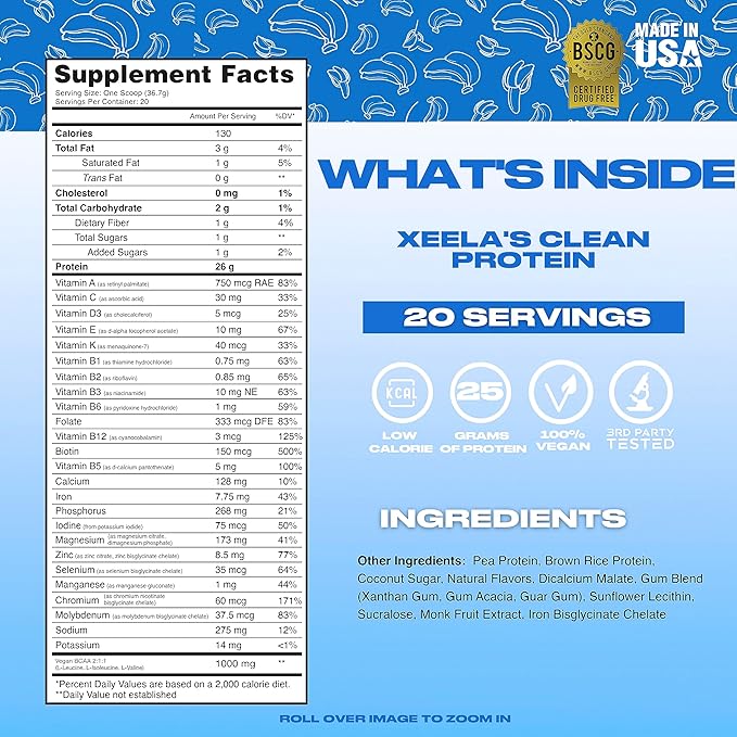 XEELA Plant Based Vegan Protein Powder 25g High