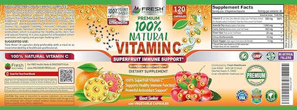 Natural Vitamin C 100% from 500mg - 120 Capsules