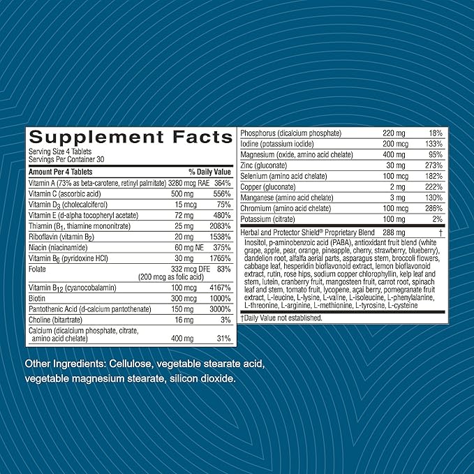 Nature's Sunshine Super Supplemental w/o Iron, 120 Tablets