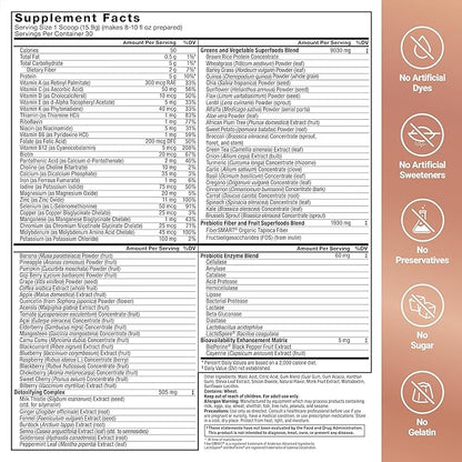 Force Factor Smarter Greens Superfoods Powder to Support Digestion, Gut Health, Bloating, Greens Powder with Probiotics, Prebiotics, Digestive Enzymes, & Adaptogens, Pomegranate Berry, 60 Servings