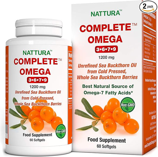 Nattura Complete Omega 3-6-7-9, Pure Sea 1,200mg - 2 Bottles