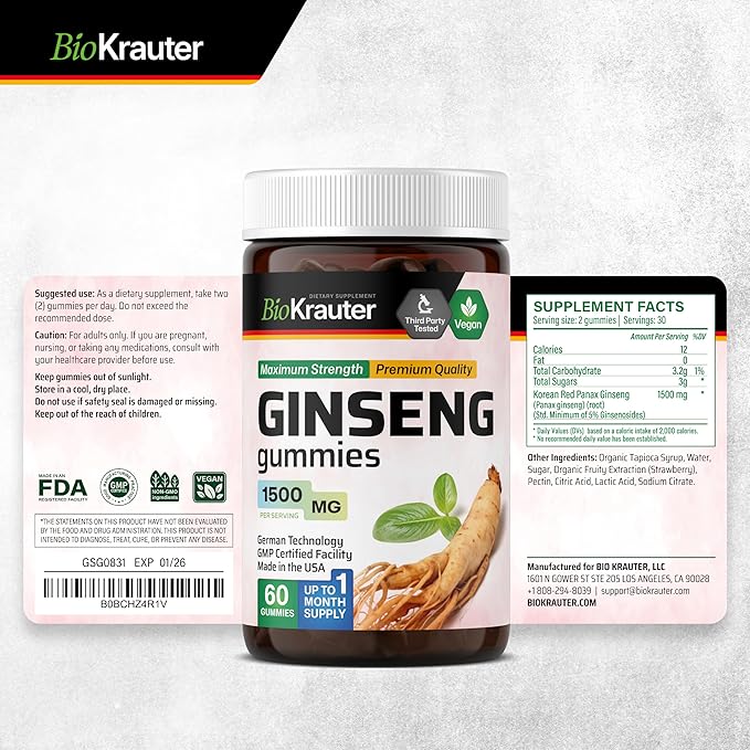 Panax Ginseng Gummies 1500 mg