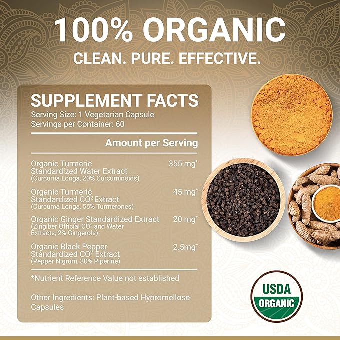 Organic Turmeric Capsules 60 Pills