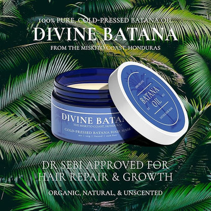 100% COLD-PRESSED (Unscented) Batana Oil - Thicker, Fuller Hair! Fights Thinning & Promotes Growth. A Hair & Scalp 'SUPERFOOD'! Repairs Damage & Rich in Vitamin E.