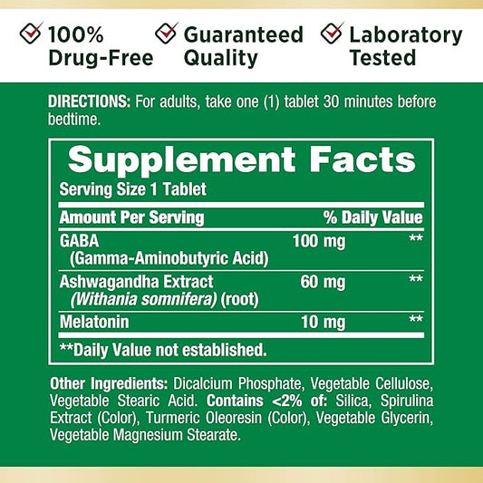 Nature's Bounty Stress Support Melatonin by Sleep3, 10mg, 10mg, Tri-Layered 56 Count