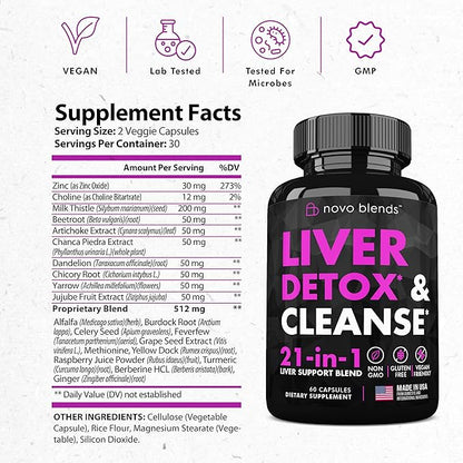 Liver Cleanse Detox & Repair Support 60 Capsules