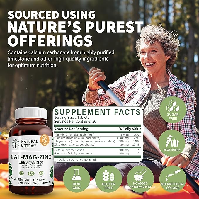 Natural Nutra Calcium Magnesium Zinc Supplement D3 for 100 Count 3)