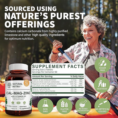 Natural Nutra Calcium Magnesium Zinc Supplement D3 for 100 Count 3)
