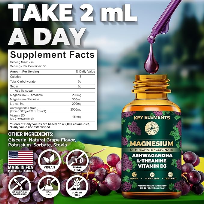 [Sleep, Mood, Calm] Liquid Magnesium L-Threonate D3 with