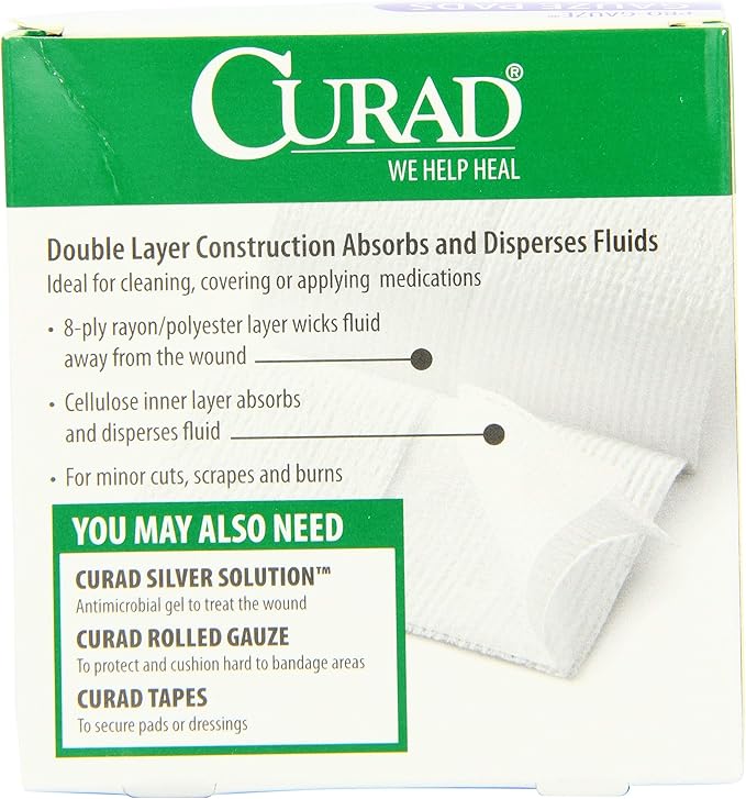 Curad Non-Woven Pro-Gauze, 2" x 2", 10 Count, 6