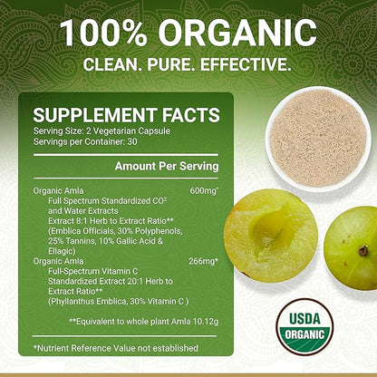 Organic Amla Capsules – Vitamin C 60 Amala