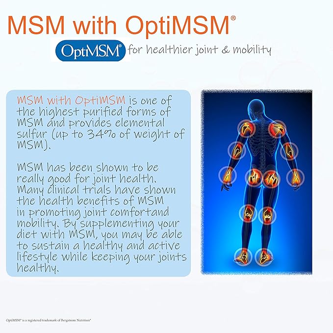 Doctor's Best MSM with OptiMSM, Joint 1000 mg, 180 Veggie