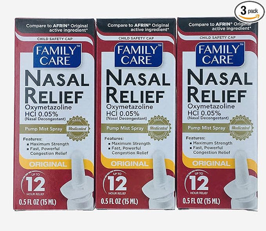 Family Care Nasal Relief Pump Mist .5OZ [ 3 ]