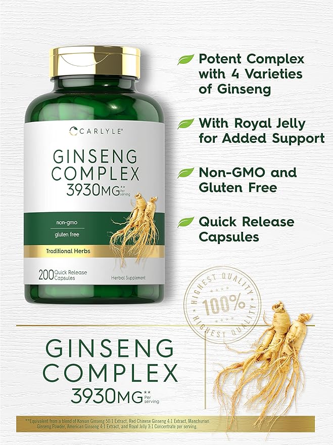 Carlyle Ginseng Complex Capsules 200 Count